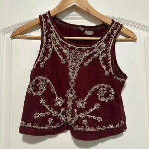 Maroon open back crop top Ecote
